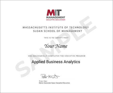 Bằng Applied Business Analytics - Phân tích Kinh doanh ứng dụng tại MIT Sloan (chương trình Executive)
