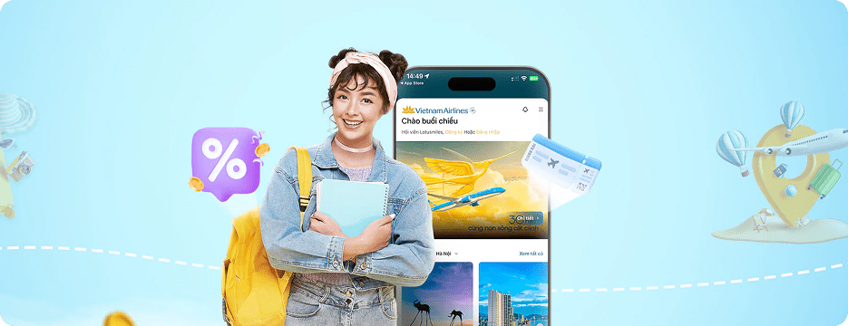 LotuStudents Vietnam Airlines: Ưu đãi cho học sinh, sinh viên đến 31/12/2026